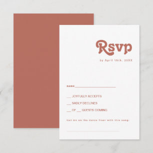 Retro Simples Cartão RSVP de Solicitação de Músi