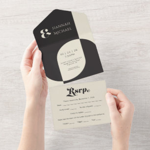Retro Simples de Creme Negro