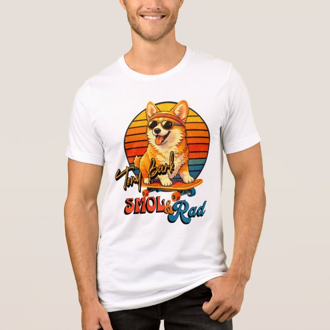 Retro Skate Corgi – Tony Bark™ – Smol & Rad  (Frente)