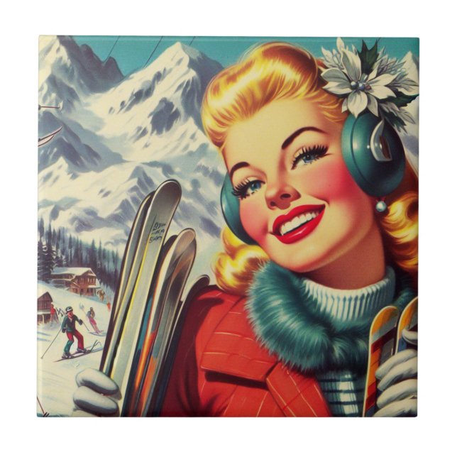 Retro Ski Girl (Frente)