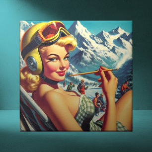 Retro Snowboard Girl