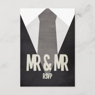 Retro Sr. & Sr. Suit & Tie Wedding RSVP