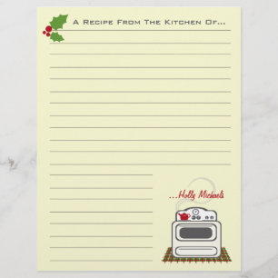 Retro Stove Christmas Kitchen Recipiente Paper