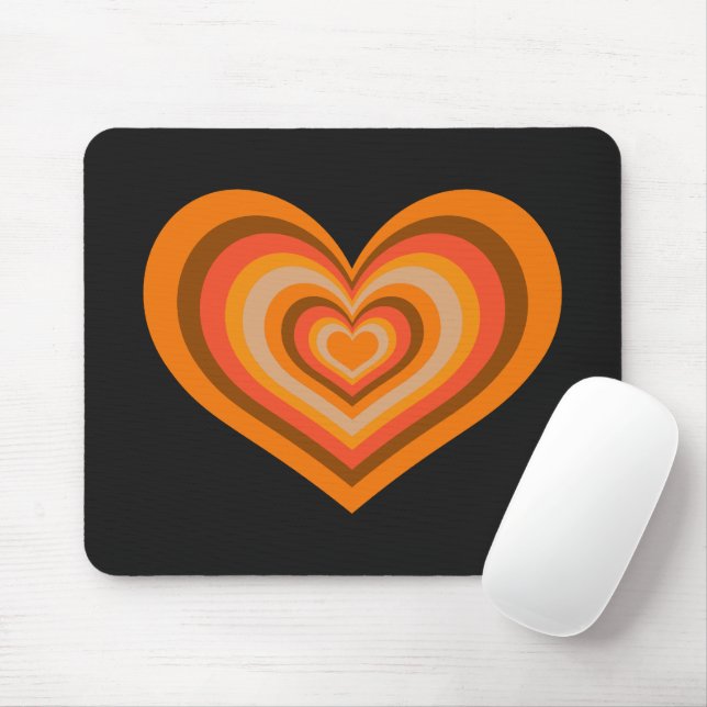 Retro Striped Heart Mouse Pad (Com mouse)