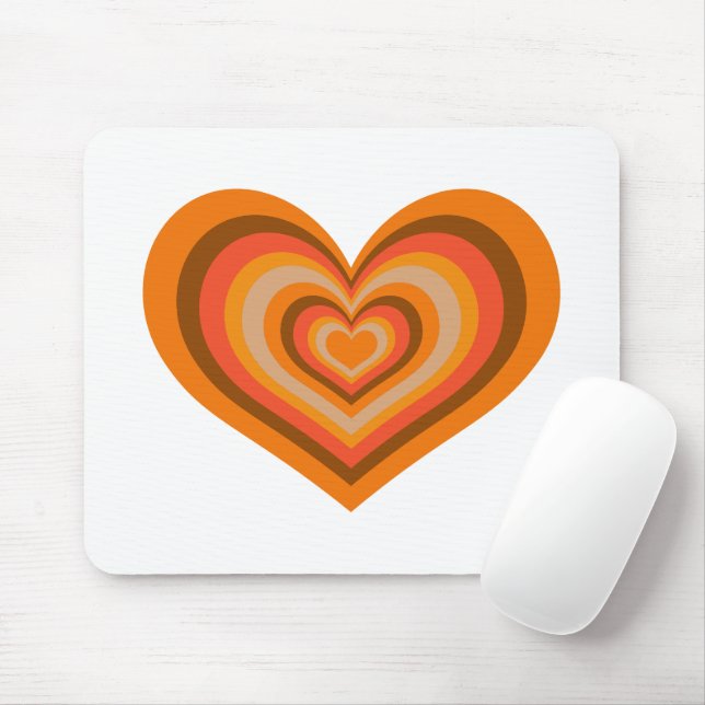 Retro Striped Heart Mouse Pad (Com mouse)