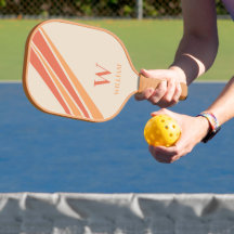 Retro Stripes Monograma Nome Laranja