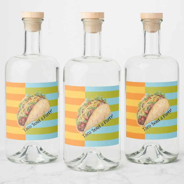Retro Stripes Taco 'bout a Party (Garrafas)
