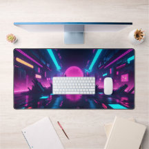 Retro Synthwave Neon Rosa Sol Cyberpunk Gamer