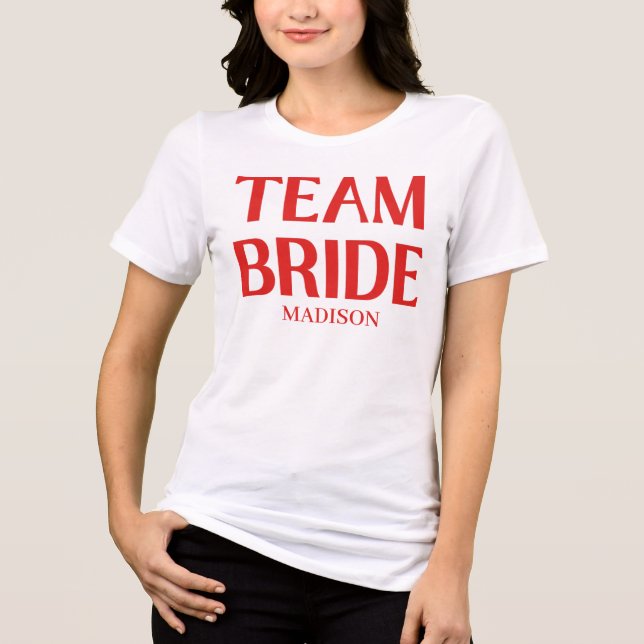 Retro Team Bride Bachelorette Red Pink (Frente)