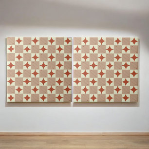 Retro Terracotta & Beige Starburst Verificado