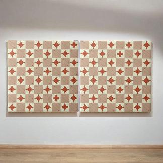 Retro Terracotta & Beige Starburst Verificado