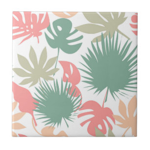 Retro, tropical, folhas