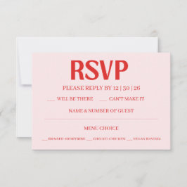 Retro Valentine's RSVP Wedding Reply Card