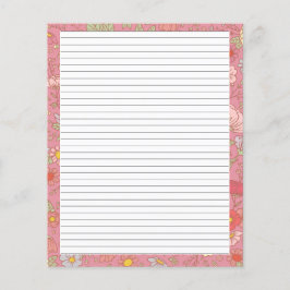 Retro Verão Florestas cor-de-rosa Papel Carta