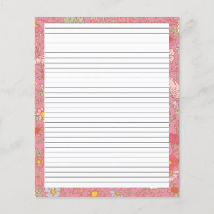 Retro Verão Florestas cor-de-rosa Papel Carta