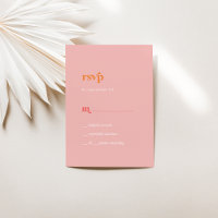 Retro Verão | Placa RSVP Simples Cor-de-Rosa e Lar