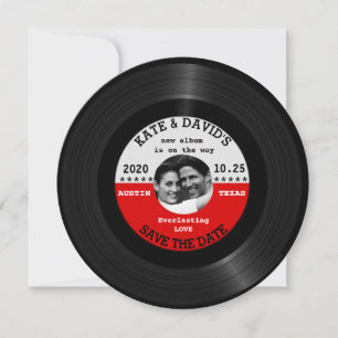 Retro Vinil Record Foto Save The Date Modelo