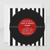 Retro Vinil Record l Convite Moderno Para Casament