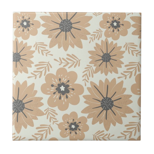 Retro Vintage Brown Floral (Frente)