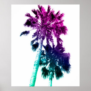 Retro Vintage Ombre Pop Palm Tree Impressão
