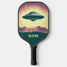 Retro Vintage OVNI ao Pôr do Sol Personalizado