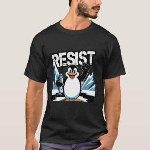 Retro Vintage Resista aos Pinguins Camiseta Divert