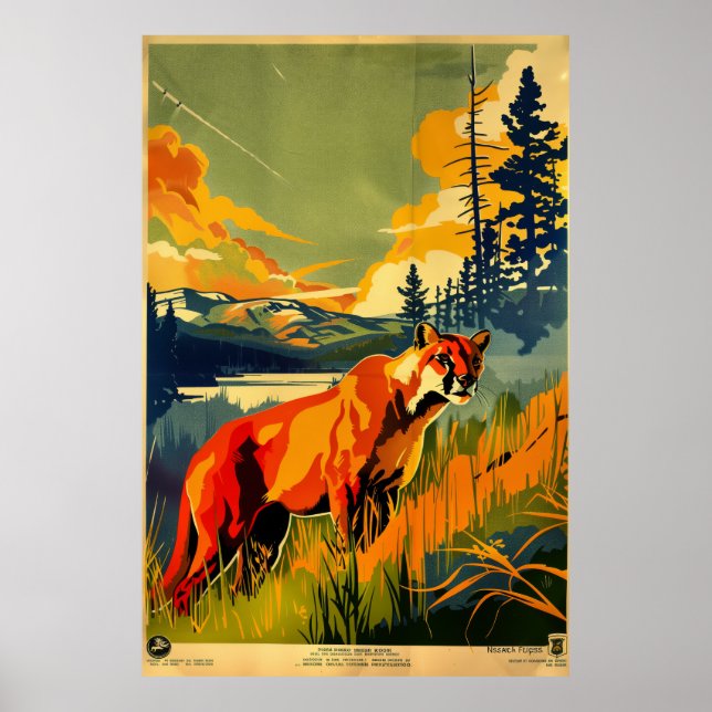 Retro Vintage Wildlife Conservation Poster - Mães (Frente)