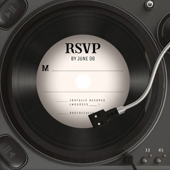 Retro Vinyl Record Wedding RSVP Resposta (Retro Vinyl Record Wedding RSVP Response
)