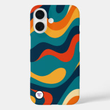 Retro Wavy Pattern Modern Abstract iPhone Case