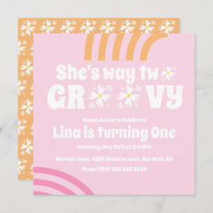 Retro Way 2 Groovy Daisy Flower Birthday