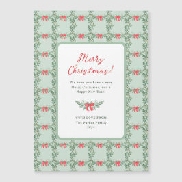 Retro Whimsical | Feliz Cartão Magnético de Natal