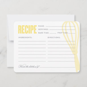 Retro Whisk em amarelo Cartão de Receita