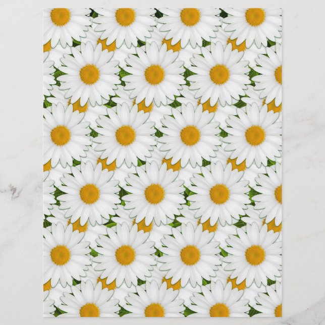 Retro White Daisies Sunny Floral - Artesanato de A (Frente)