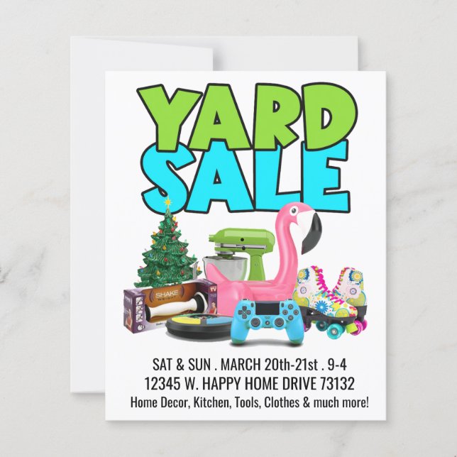 Retro Yard Sale Postcaed (Frente)