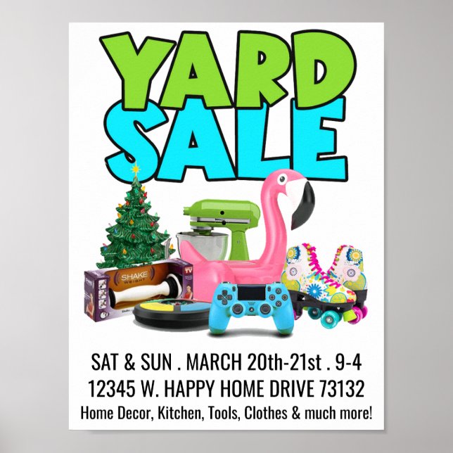 Retro Yard Sale Poster (Frente)