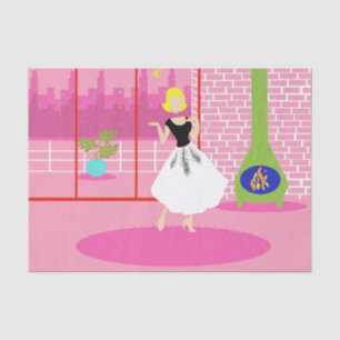 Retroceda no papel do tecido rosa