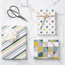 RetroMod Patterns Aqua Teal Blue Blush Pink Yellow