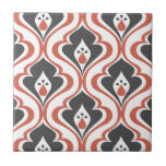 Retrorna Azulejo decorativo do padrão preto-alaran<br><div class="desc">Um azulejo cerâmico decorativo moderno em cor vermelha,  preto e branco,  padrão de abstratos retrorreflectores vintage para seus projetos residenciais,  como azulejos sotaques,  backsplash da cozinha,  parede e insetos de chá de banheiro,  cercas de lareira e azulejos enquadrados.</div>