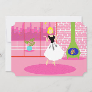 Retrospectiva Personalizável No Convite Rosa