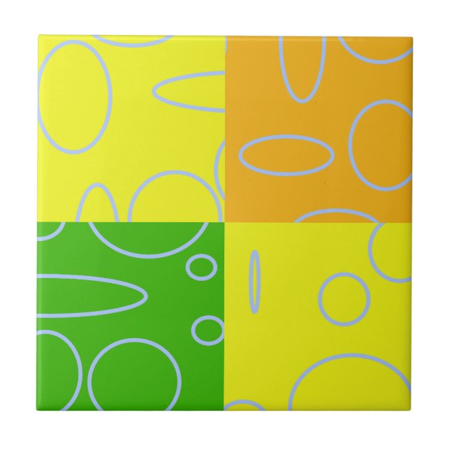 Retrospectivo Quad Amarelo Verde Geométrico (Frente)