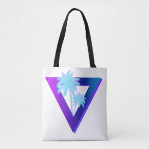 RETROWAVE SYNTHWAVE PALMÁCIAS TRIÂNGULO TOTE
