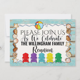 Reunião da família de praia, etc Modelo de convite