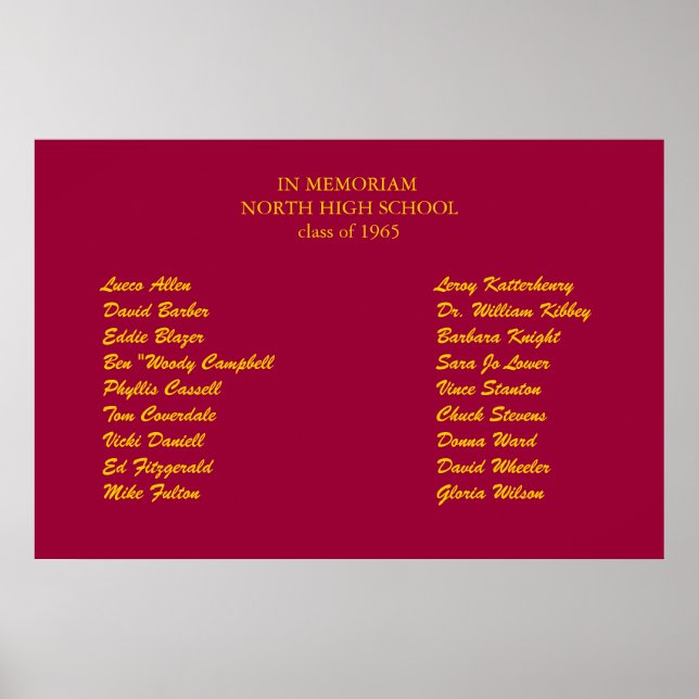reunião de classe em memorium poster (Frente)
