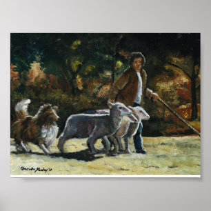 Reunindo o impressão da arte do cão