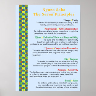 Reunir "Round Kwanzaa Creations Nguzo Saba Poster