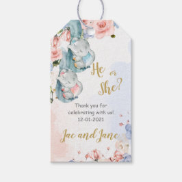 Revelação de gênero elefante Obrigado Etiqueta