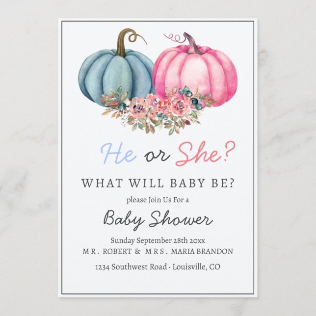 Revelação do Sexo da Abóbora Menina ou Menino Chá  (Frente)