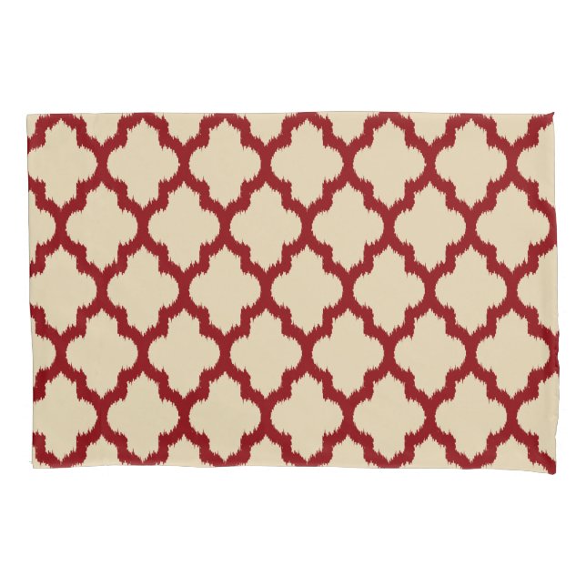 Reversible Burgundy E Tan Quatrefoil Ikat (Frente)
