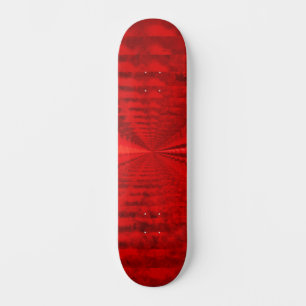 Revisando o skateboard vermelho brilhante
