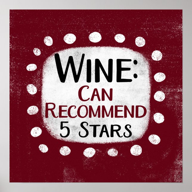Revisão do Vinho 5 Estrelas Poster Wall Art (Frente)